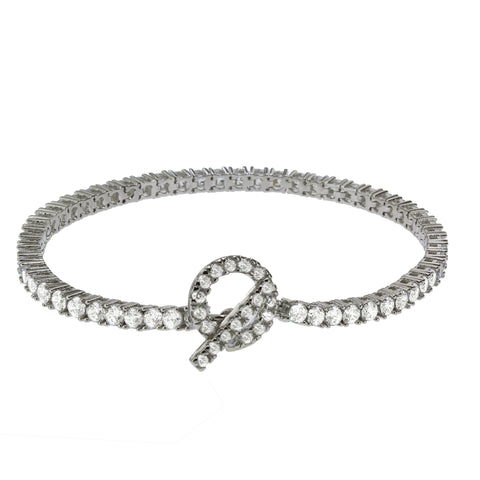 Gemvine Elegant Cubic Zirconia Bracelet in Sterling Silver