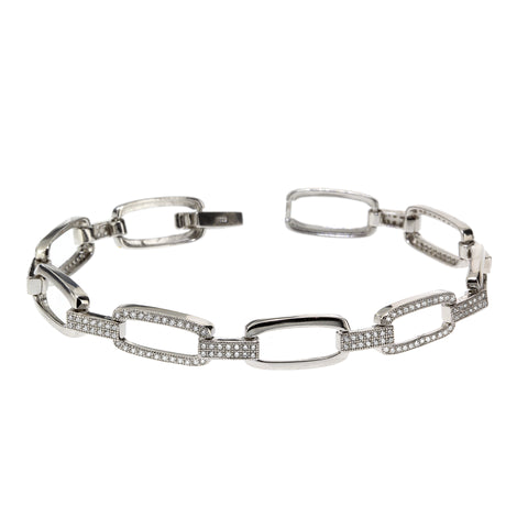 Gemvine Sterling Silver Opalique & Cubic Zirconia Bracelet