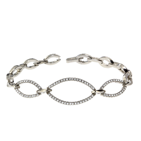 Gemvine Sterling Silver Infinity Bracelet with Cubic Zirconia Stones