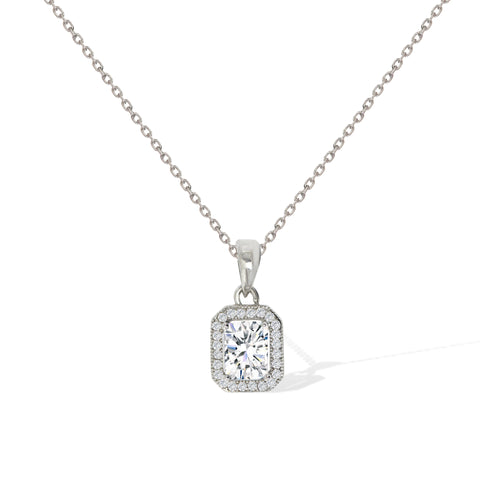 Gemvine Sterling Silver Multi Gemstone & CZ Pendant Necklace