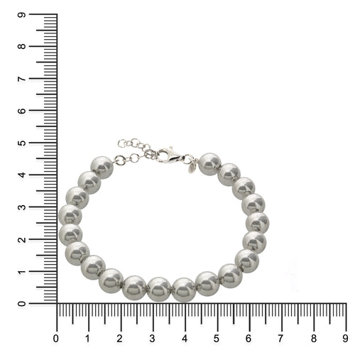 Gemvine Sterling Silver 8mm Bead Adjustable Bracelet