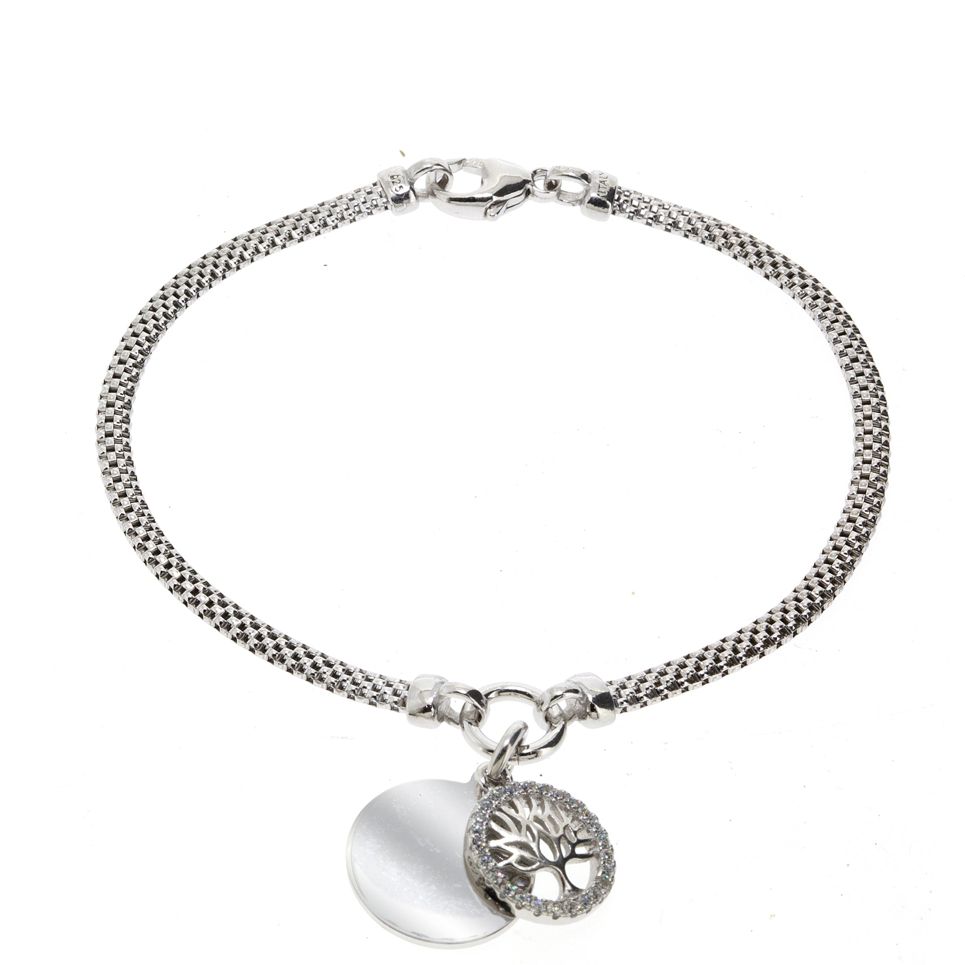 Gemvine Sterling Silver Tree of Life Bracelet