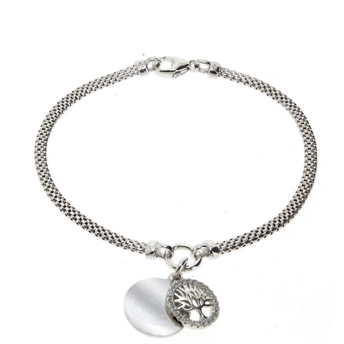 Gemvine Sterling Silver Tree of Life Bracelet