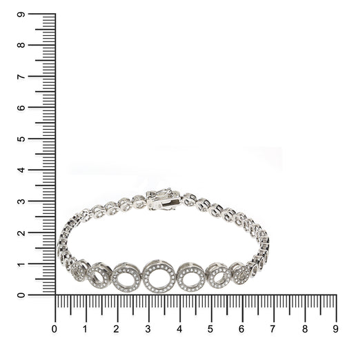 Gemvine Sterling Cubic Stone Halo Bracelet in Silver