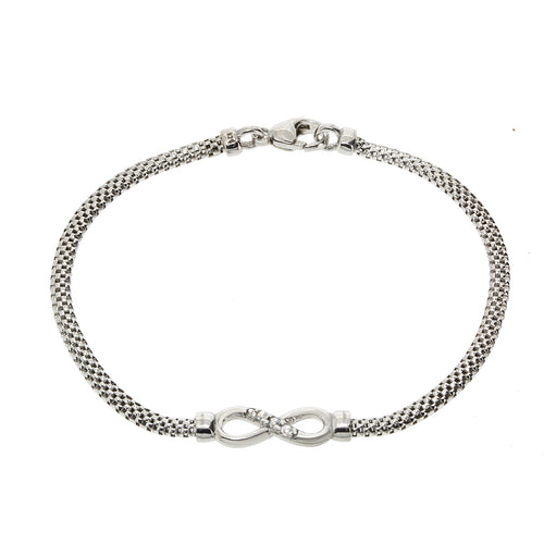 Gemvine Sterling Silver Infinity Bracelet in Silver