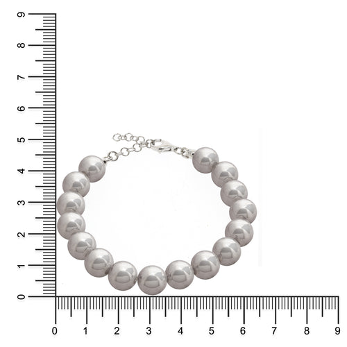 Gemvine Sterling Silver 10mm Bead Adjustable Bracelet