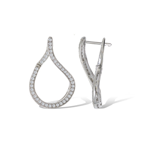 Gemvine Sterling Silver Infinity Drop CZ Earrings