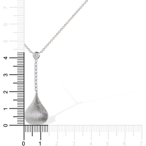 Gemvine Sterling Silver Elegant Dropdown Necklace Pendant + 18 Inch Adjustable Chain