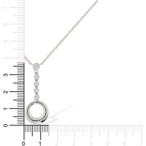 Gemvine Sterling Silver Women's Dropdown Necklace Pendant + 18 Inch Adjustable Chain