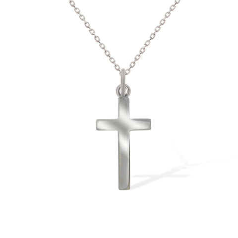 Gemvine Solid Sterling Silver Large Cross Pendant Necklace + 18 Inch Adjustable Chain