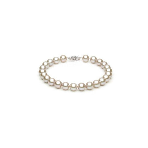 Gemvine Silver Ladies Freshwater Pearl Bracelet in 8 mm Pearls