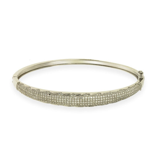 Gemvine Solid Sterling Silver Ladies Oval Classic Bangle Bracelet