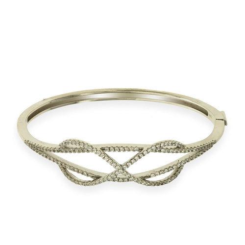 Gemvine Solid Sterling Silver Ladies Double Loop Bangle Bracelet