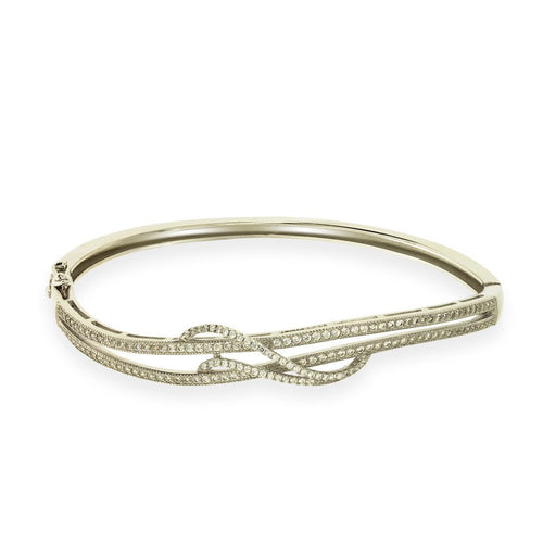 Gemvine Solid Sterling Silver Ladies Curved Bangle Bracelet