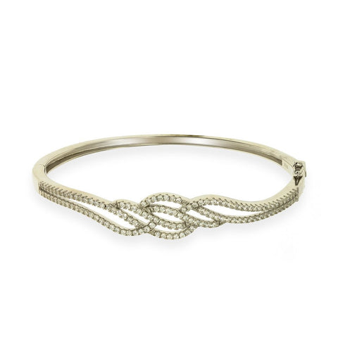 Gemvine Solid Sterling Silver Ladies Wire Bangle Bracelet