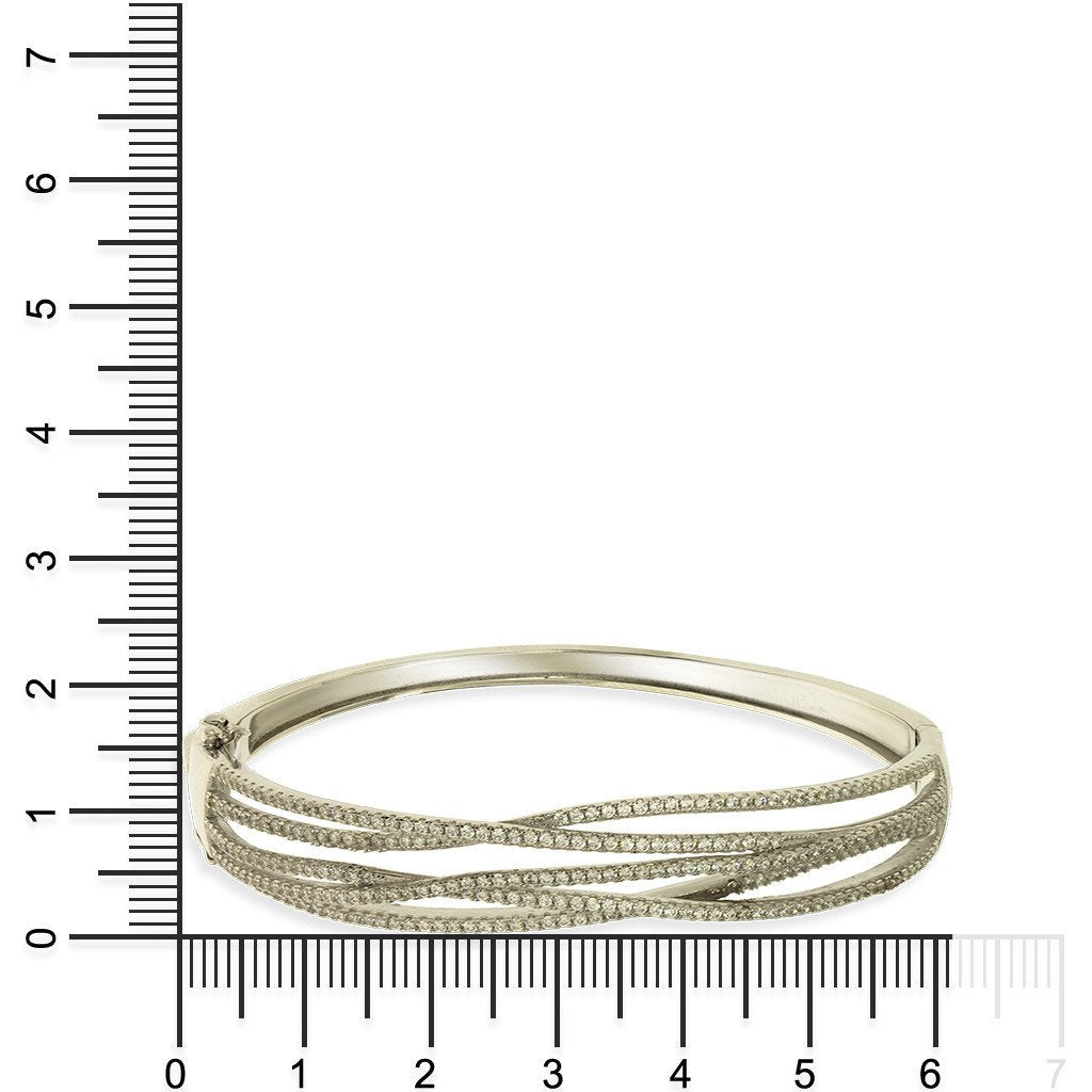Gemvine Solid Sterling Silver Ladies Wire Bangle Bracelet