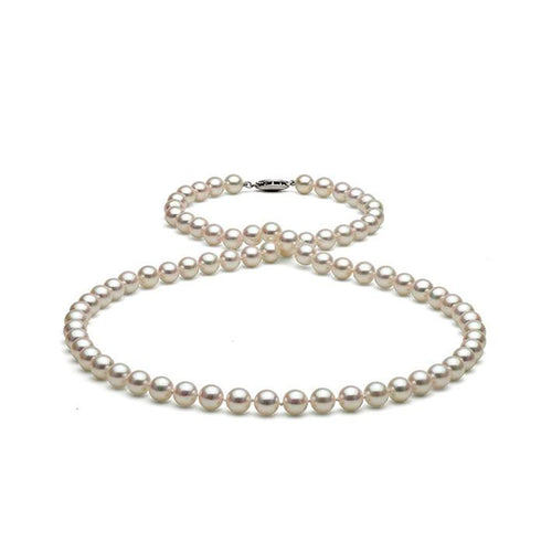 Gemvine Silver Ladies Freshwater Pearl Necklace in 6 mm Pearls