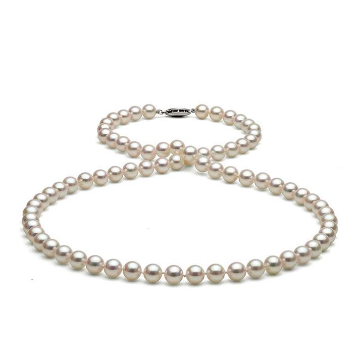 Gemvine Silver Ladies Freshwater Pearl Necklace in 8 mm Pearls
