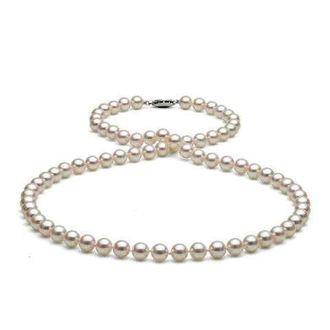 Gemvine Silver Ladies Freshwater Pearl Necklace in 7 mm Pearls