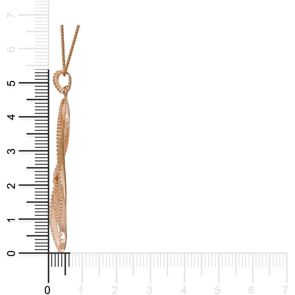 Gemvine Sterling Silver Leaf Pendant Necklace in Rose + 18 Inch Adjustable Chain