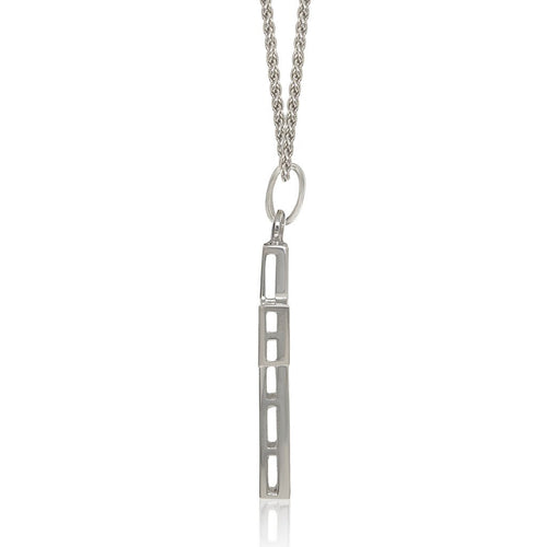 Gemvine Sterling Silver Triple Row Cross Pendant + 18 Inch Adjustable Chain