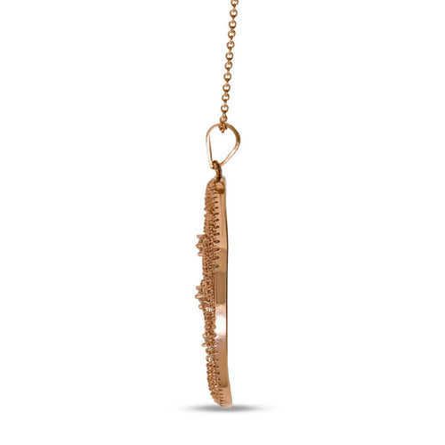 Gemvine Sterling Silver Large Spiral Pendant Necklace in Rose + 18 Inch Adjustable Chain