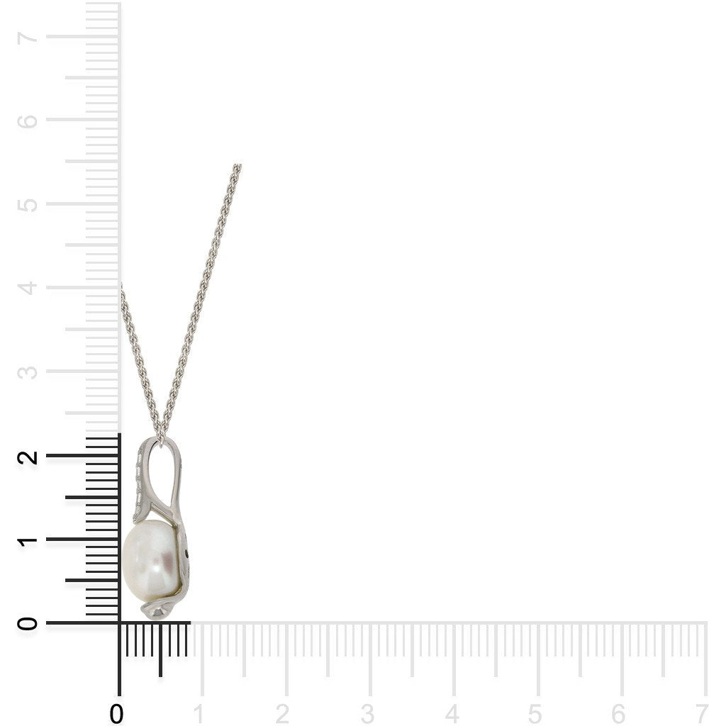 Gemvine Sterling Silver Timeless Freshwater Pearl Pendant Necklace + 18 Inch Adjustable Chain