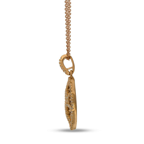 Gemvine Sterling Silver Elegant Pendant Necklace in Rose + 18 Inch Adjustable Chain
