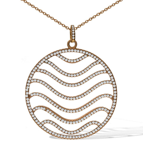 Gemvine Sterling Silver Inter Winded Pendant Necklace in Rose + 18 Inch Adjustable Chain