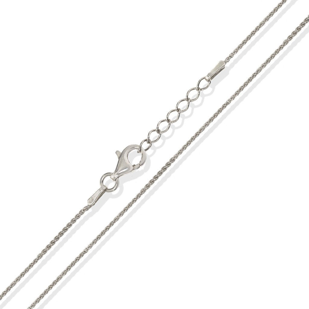 Gemvine Sterling Silver Single Row Medium Cross Pendant Necklace + 18 Inch Adjustable Chain