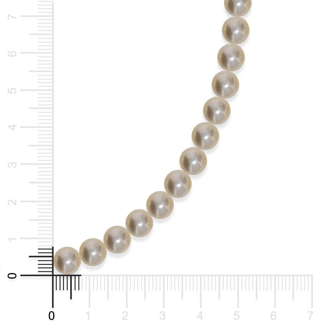 Gemvine Silver Ladies Freshwater Pearl Necklace in 7 mm Pearls