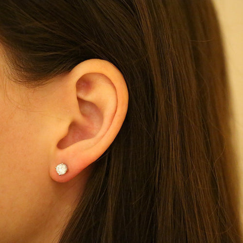 Gemvine Sterling Silver Classic 5mm Cubic Women's Ear Stud Earrings