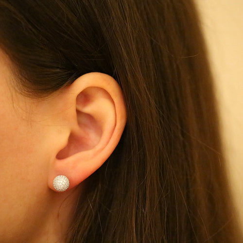 Gemvine Sterling Silver Classic 360 Women's Ear Stud Earrings