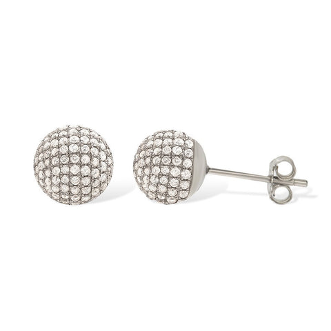 Gemvine Sterling Silver Cross with Stones Ear Stud Earrings