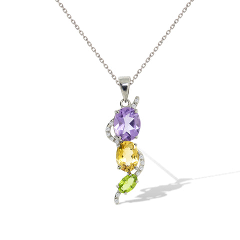 Gemvine Sterling Silver Vintage Cubic Zirconia Necklace Pendant