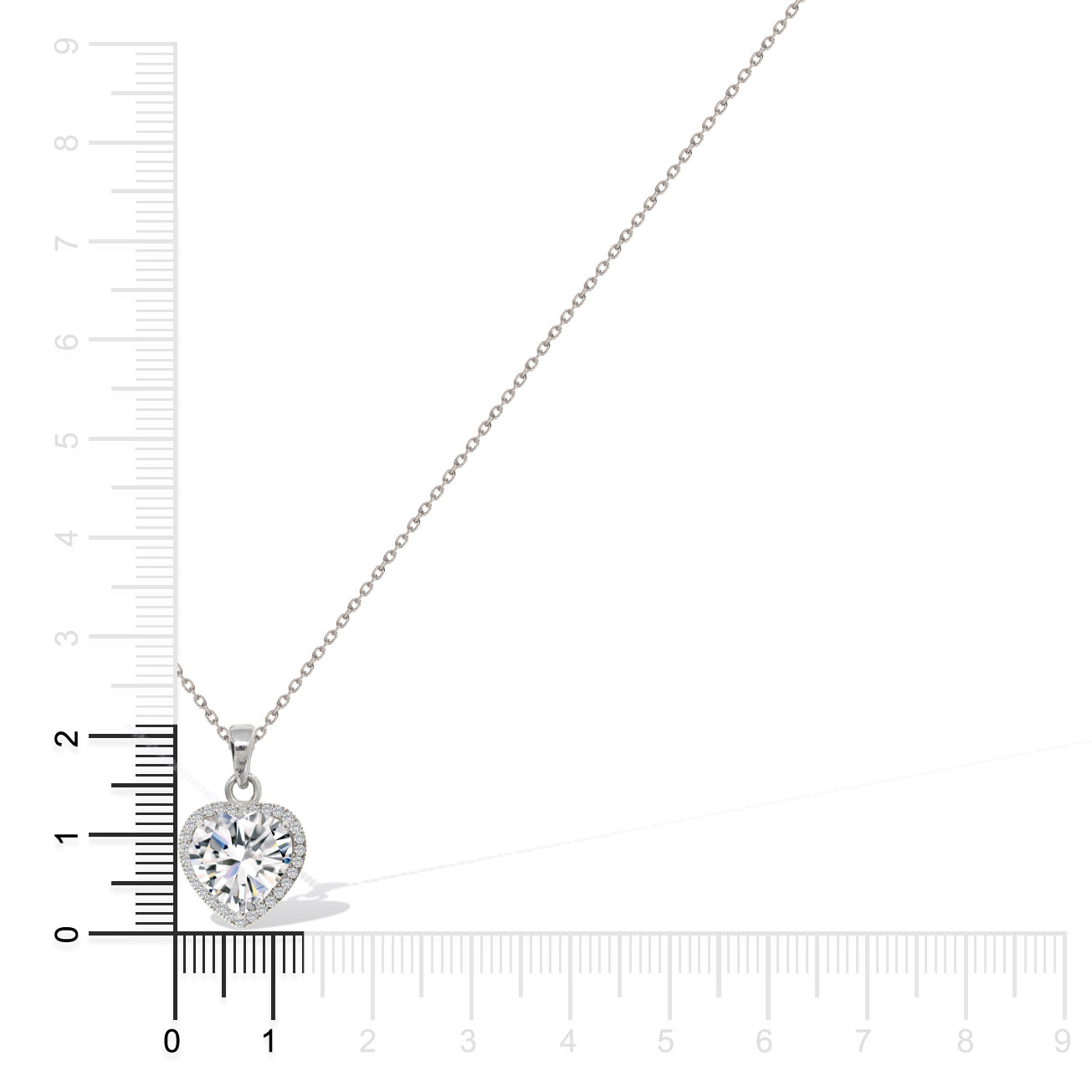 Gemvine Sterling Silver Classic Heart Pendant Necklace