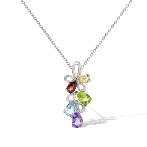 Gemvine Sterling Silver Vintage Cubic Zirconia Necklace Pendant